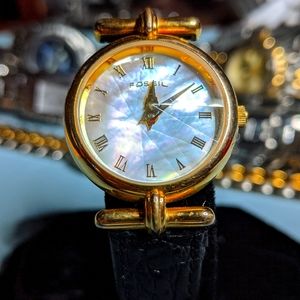 Fossil PC9028 watch, leather band